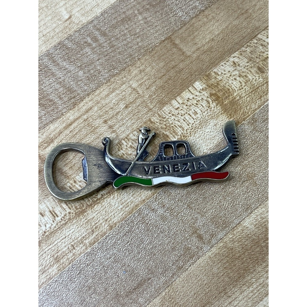 Vintage Venice Venezia Gondola Key Chain Bottle‎ Opener Keepsake Travel Metal